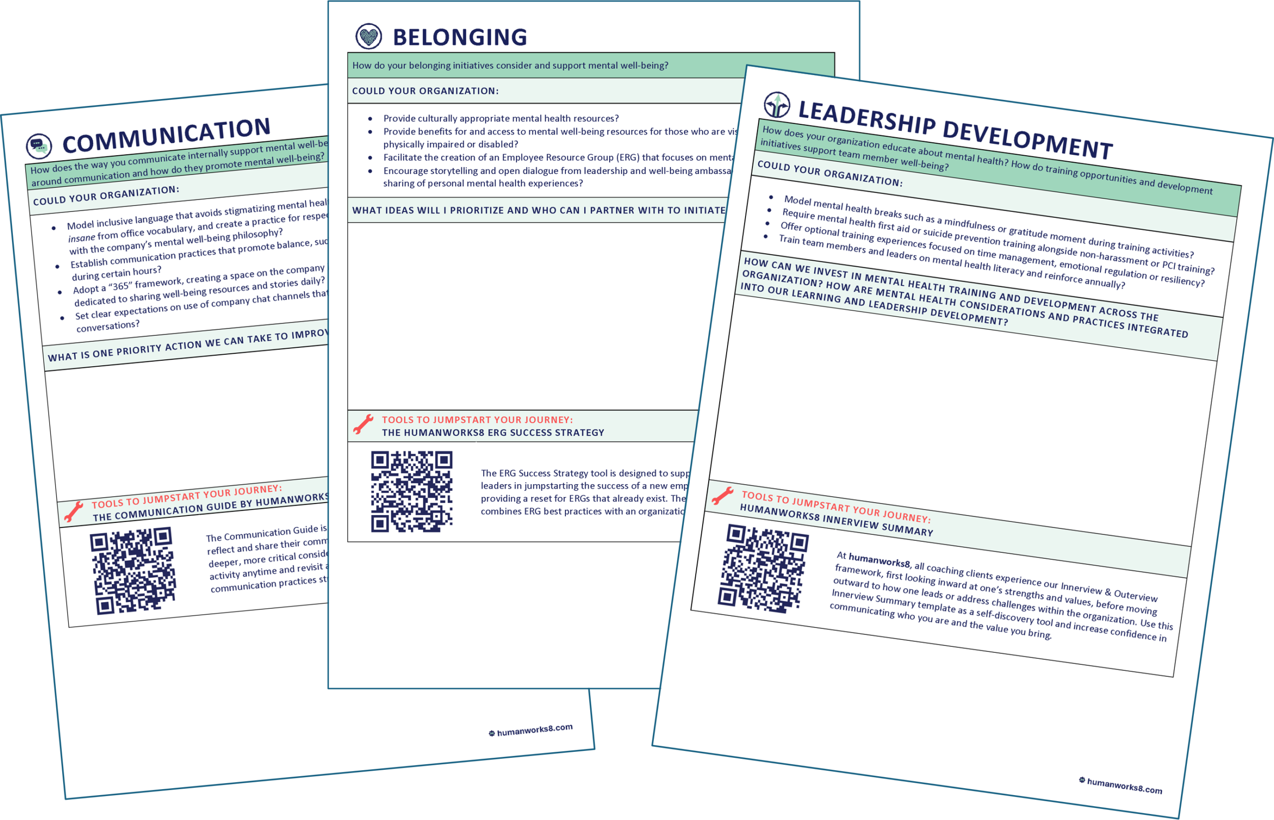sample pages of wellbeing tool